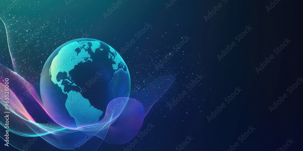 Fototapeta premium Global Business Waves