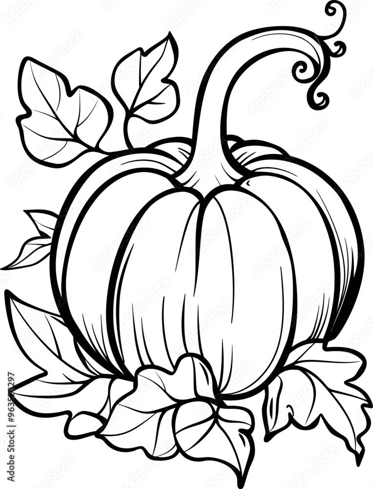 pumpkin, designed as a coloring page with bold outlines pumpkin, designed as a coloring page with bold outlines