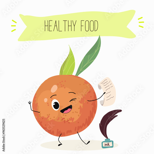 Funny fruity grapefruit characters. Comic elements, hand drawn style. Vector illustration for stickers, posters, prints. Funny fruits.