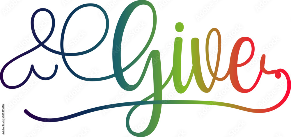 Obraz premium Give gradient text, gradient color text, Give vector 