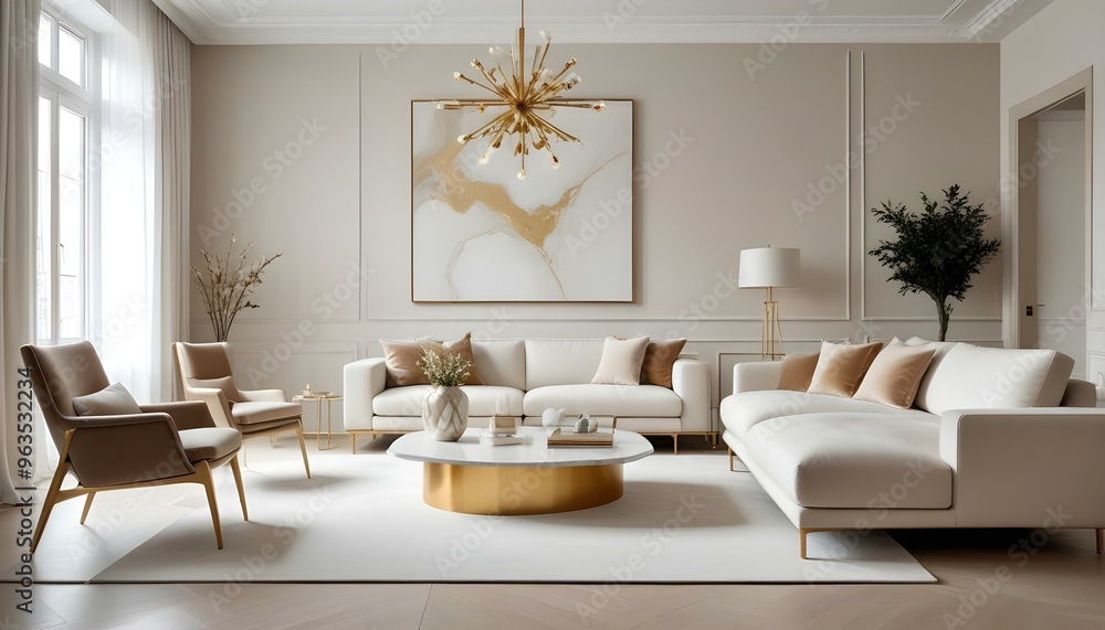 Fototapeta premium Photo interior modern design room 3d illustration