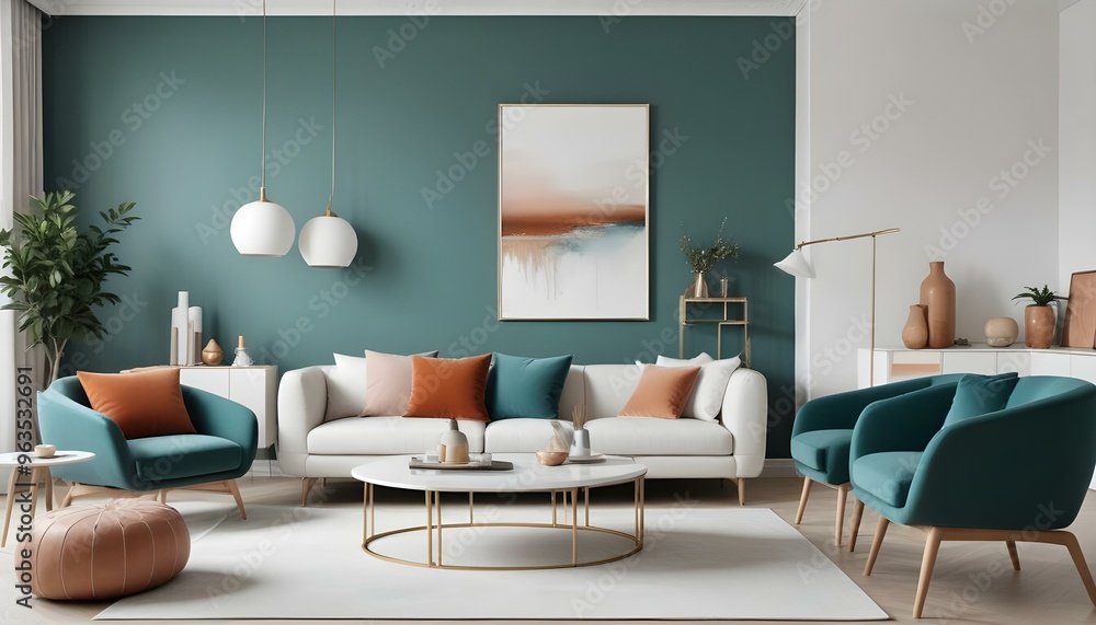 Photo interior modern design room 3d illustration Photo interior modern design room 3d illustration