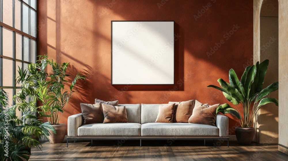 Modern Living Room with a Blank Canvas Modern Living Room with a Blank Canvas