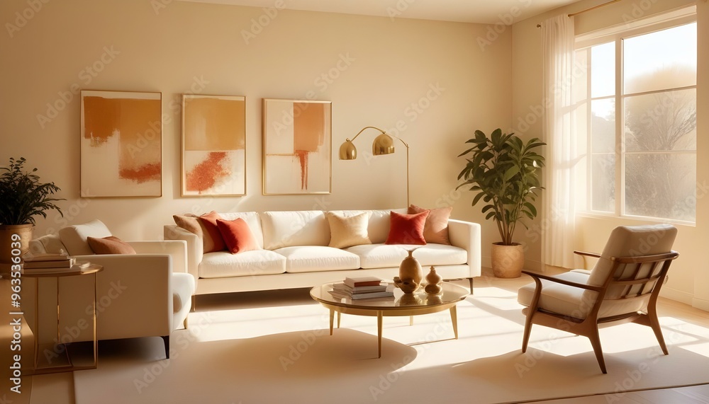 Fototapeta premium Photo interior modern design room 3d illustration