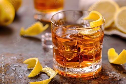 Sazerac with lemon photo