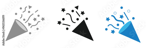 Confetti popper line icon, outline vector sign, linear style pictogram isolated on white. Symbol, logo illustration. Eps 10.