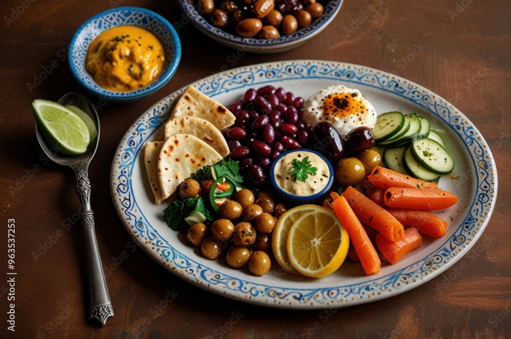 A delicious Middle Eastern Mezze Platter Ai Generated A delicious Middle Eastern Mezze Platter Ai Generated