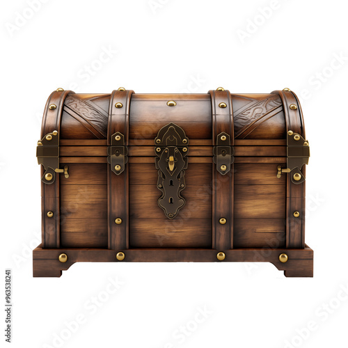 wooden treasure chest transparent background