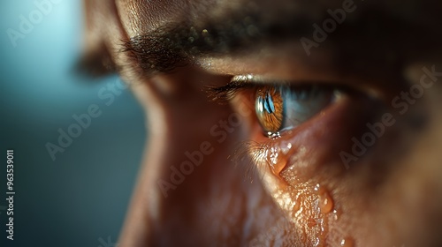 Wallpaper Mural Close up of a man's eye with a tear rolling down his cheek. Torontodigital.ca