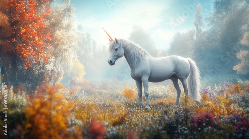 Mystical Unicorn in a Dreamlike Forest