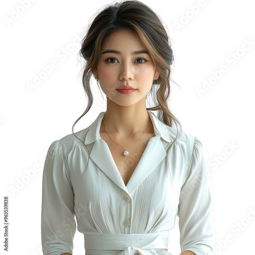 Obraz na płótnie Singapore Singaporean woman isolated on a transparent background png file no background png file w salonie