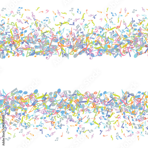Vector colorful music notations background element in flat style