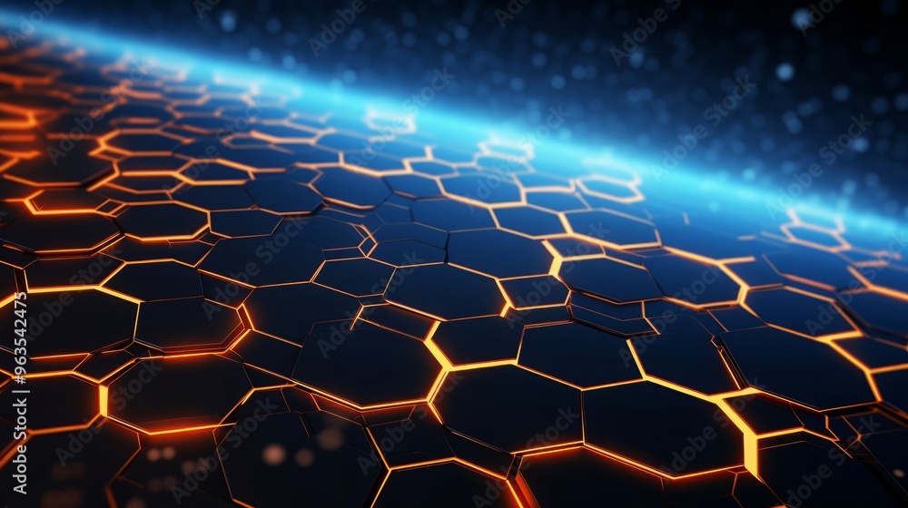 Abstract background hexagon network technology Abstract background hexagon network technology