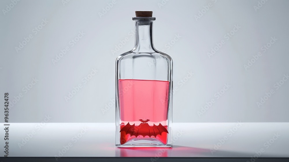 24. Unique Halloween-themed bottle with a vampire bat motif, glowing red potion inside, beautiful and perfect for display 24. Unique Halloween-themed bottle with a vampire bat motif, glowing red potion inside, beautiful and perfect for display