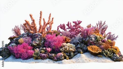 3d model of coral reef on transparency background PNG