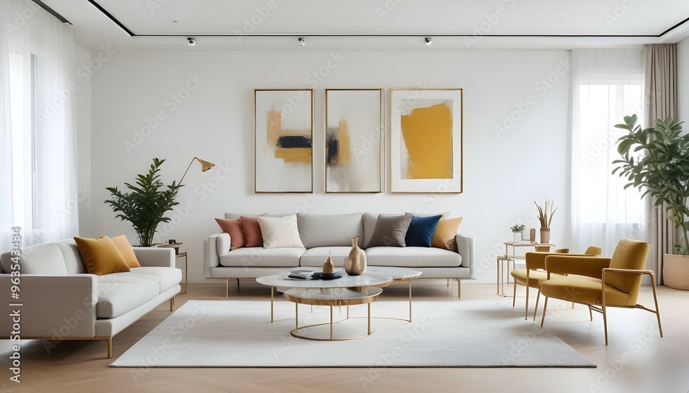 Fototapeta premium Photo interior modern design room 3d illustration