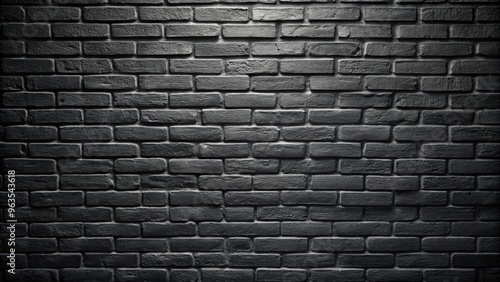 Dark and moody black painted brick wall texture, perfect for backgrounds and design projects