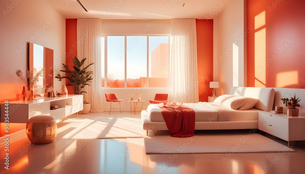 Fototapeta premium Photo interior modern design room 3d illustration