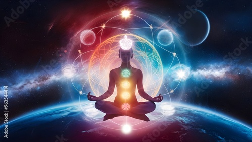 Universe cosmos meditation background chakras prana the mind of god and spirituality photo