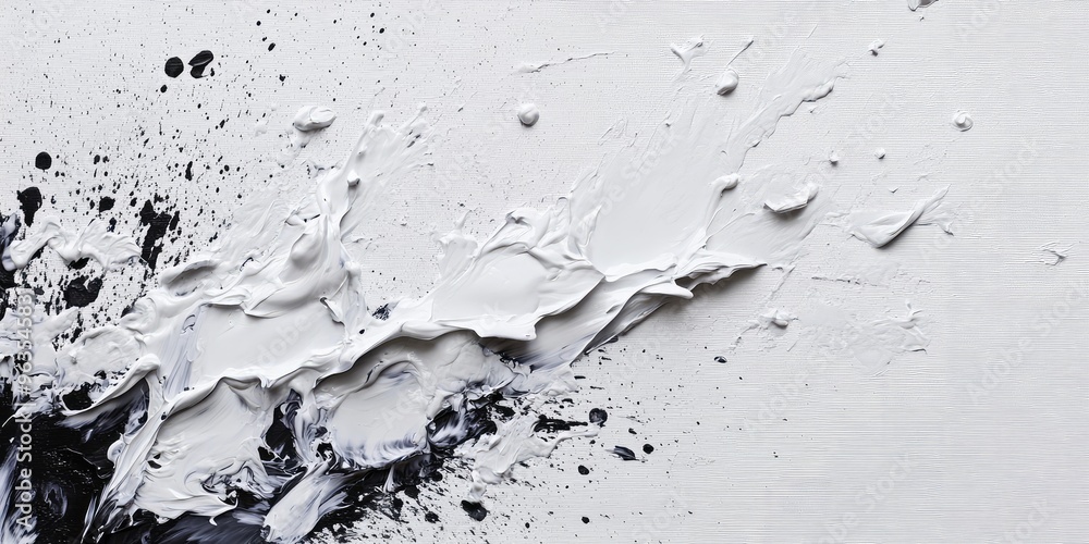 Abstract white paint splashes on a clean background, dynamic and modern. AI generated illustration. Abstract white paint splashes on a clean background, dynamic and modern. AI generated illustration.