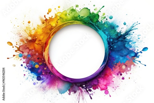 Ink abstract splash circle isolated on a background with an asymmetrical arrangement, creativity, watercolor, artistic, asymmetrical, art, isolated on white, liquid, texture, ink, design