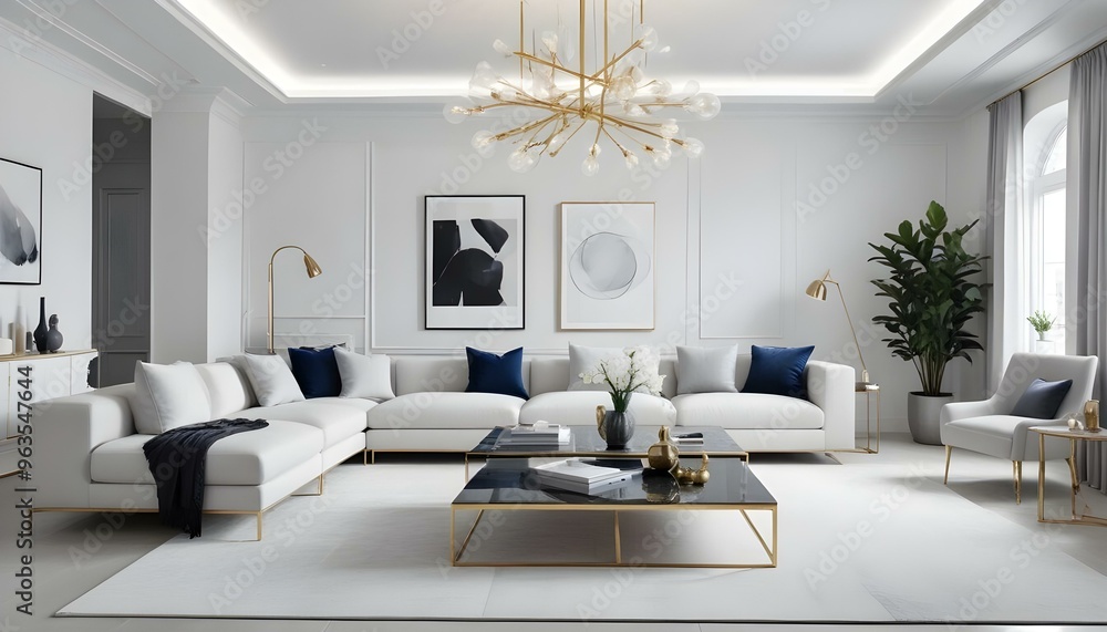 Fototapeta premium Photo interior modern design room 3d illustration