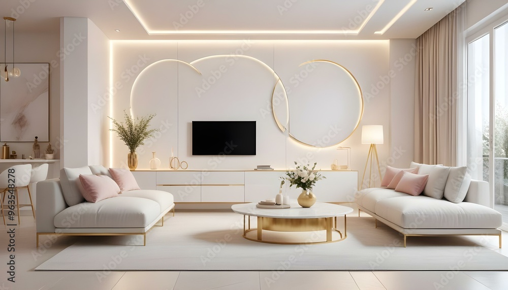Photo interior modern design room 3d illustration Photo interior modern design room 3d illustration