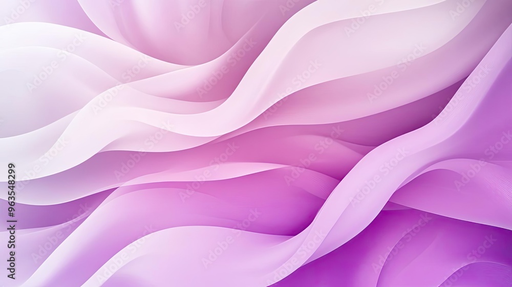 Fototapeta premium A smooth gradient of soft pink and white waves, creating a serene and elegant background design for various digital applications.