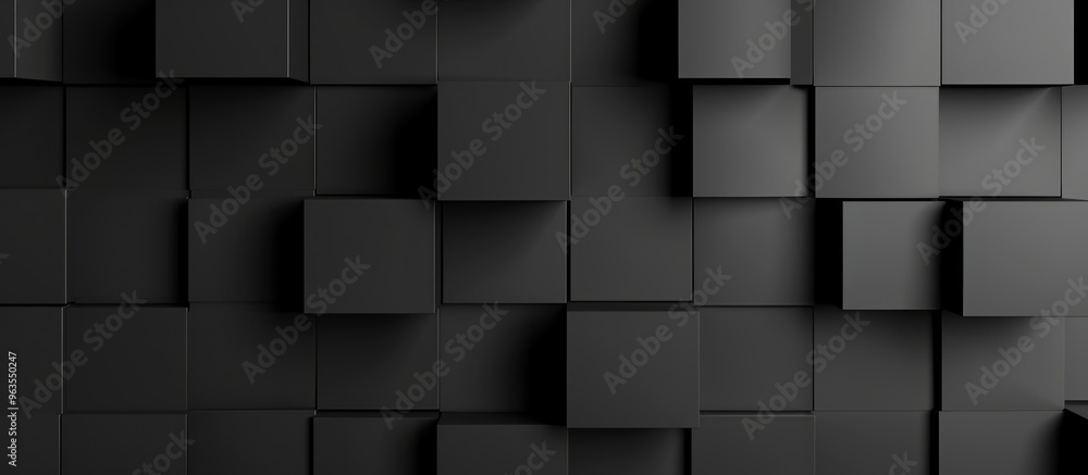 Abstract black background with geometric square edges, suitable for modern and minimalist designs Abstract black background with geometric square edges, suitable for modern and minimalist designs