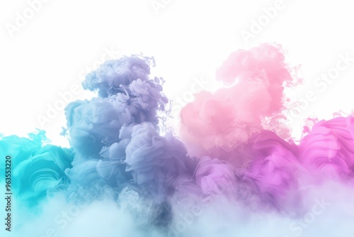 A colorful cloud of smoke with a mix of purple, blue, and pink hues, generative ai image