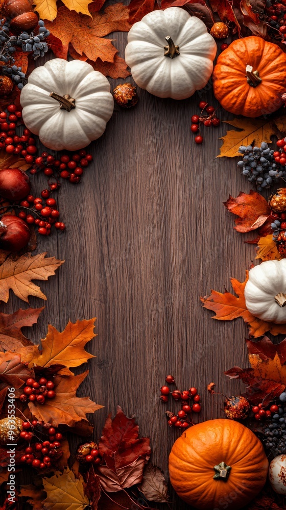 Fototapeta premium festive autumn background with copy space