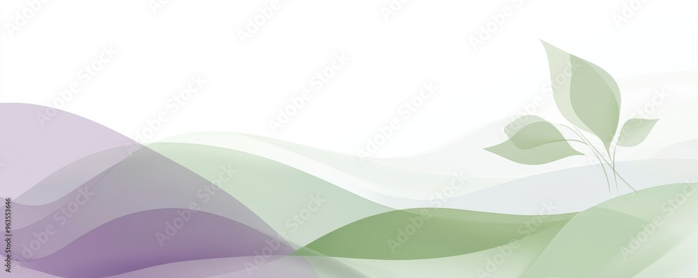 Abstract green and purple waves with leaf design for mobile wallpaper and backgrounds Abstract green and purple waves with leaf design for mobile wallpaper and backgrounds
