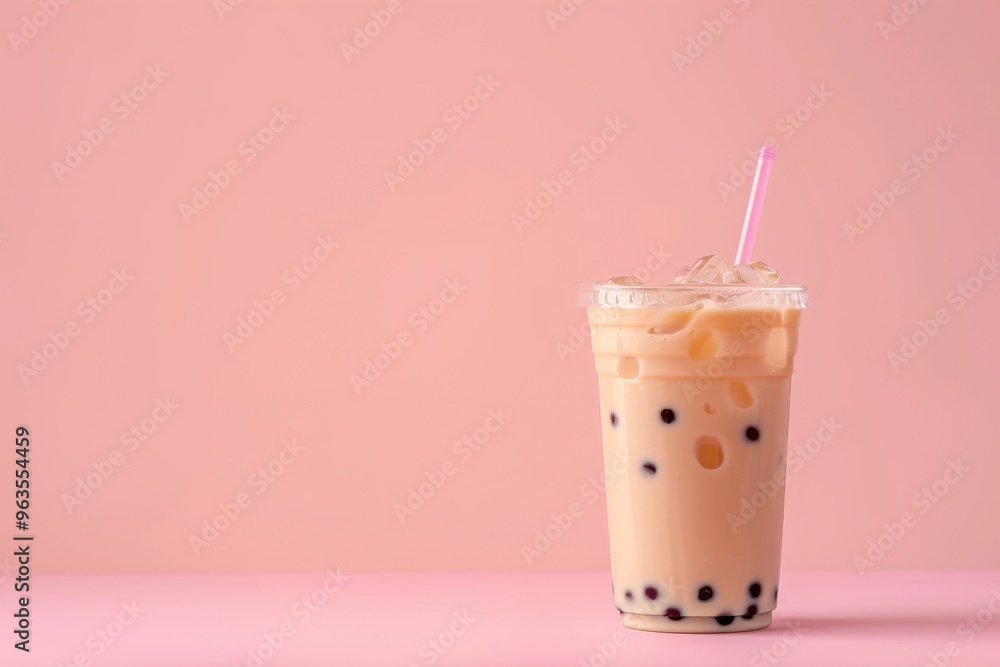 A cup of coffee with ice cubes in it, generative ai image A cup of coffee with ice cubes in it, generative ai image