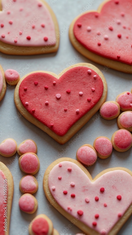 heart shaped sugar cookies top view valentine bakery. heart shaped sugar cookies top view valentine bakery.