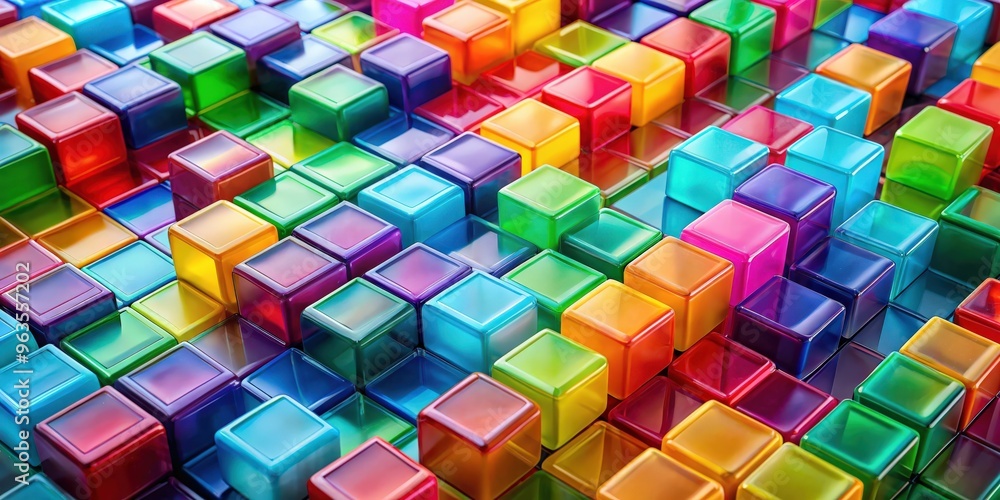 Vibrant background with plastic cubes in various colors Vibrant background with plastic cubes in various colors