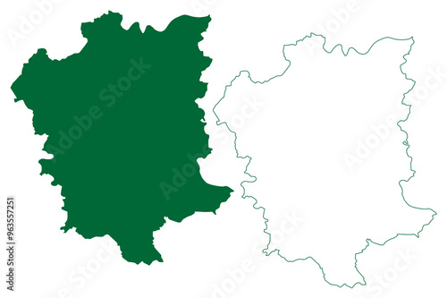 Barnala district (Punjab State, Republic of India) map vector illustration, scribble sketch Barnala map photo