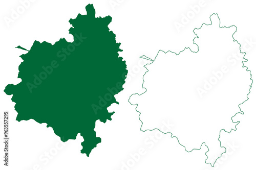 Bathinda district (Punjab State, Republic of India) map vector illustration, scribble sketch Bathinda map photo