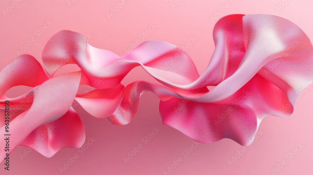 Abstract Pink Fabric Wave on a Pink Background Abstract Pink Fabric Wave on a Pink Background
