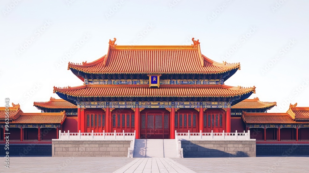 Meridian gate of the forbidden city standing tall on a sunny day Meridian gate of the forbidden city standing tall on a sunny day