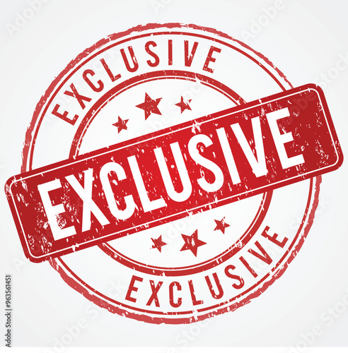 Exclusive stamp with red grunge look