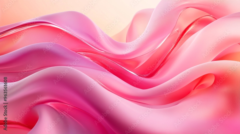Obraz premium Abstract Pink and Red Wavy Surface with Subtle Texture