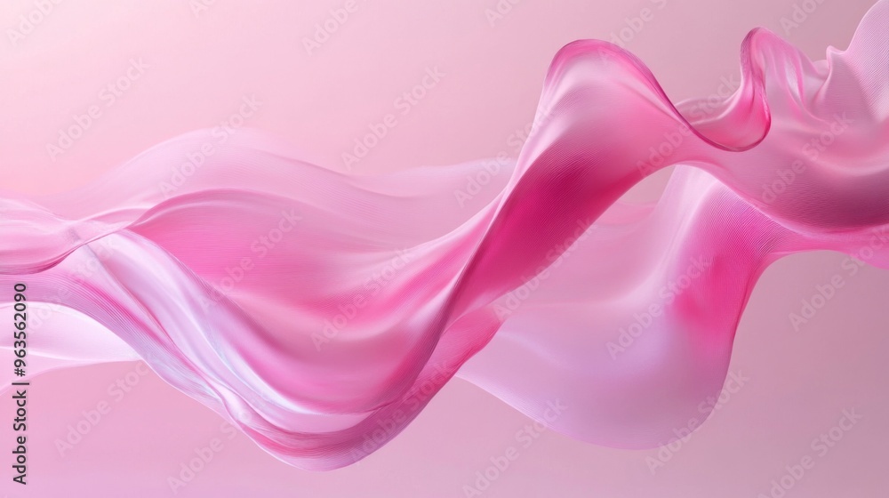 Abstract Pink Fabric Flowing In Waves Abstract Pink Fabric Flowing In Waves