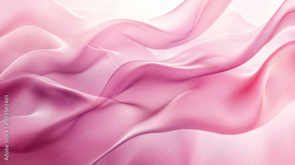 Obraz premium Abstract Pink Fabric Waves with Light Gradient