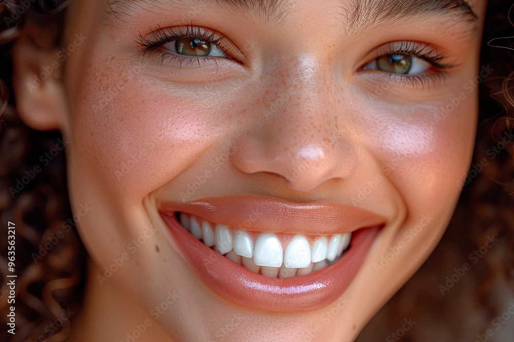 Close up macro photo of a model's mouth, she is smiling. Close up photo of her teeth and smiling, detailed lips .generative ai Close up macro photo of a model's mouth, she is smiling. Close up photo of her teeth and smiling, detailed lips .generative ai