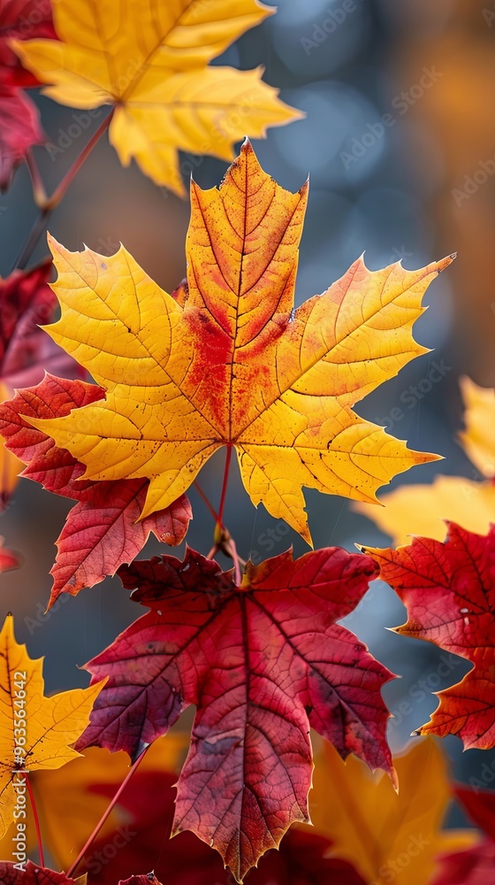 Beautiful yellow red and orange leaves in an autumn park Beautiful yellow red and orange leaves in an autumn park