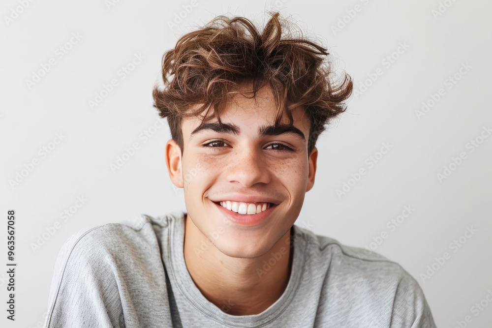A young man with a beard and a smile on his face, generative ai image A young man with a beard and a smile on his face, generative ai image