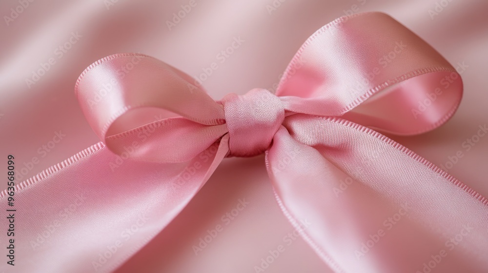 Close-up of a Delicate Pink Satin Bow Close-up of a Delicate Pink Satin Bow