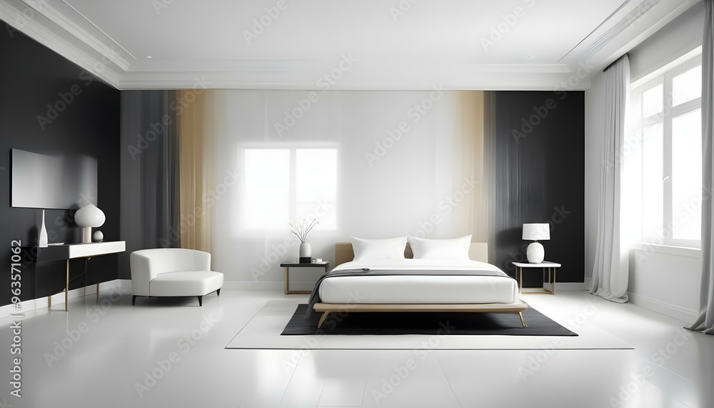 Photo interior modern design room 3d illustration Photo interior modern design room 3d illustration