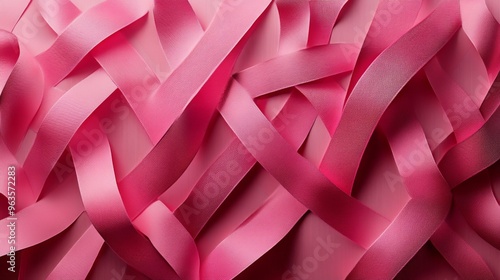 Abstract Pink Ribbons Intertwined Pattern