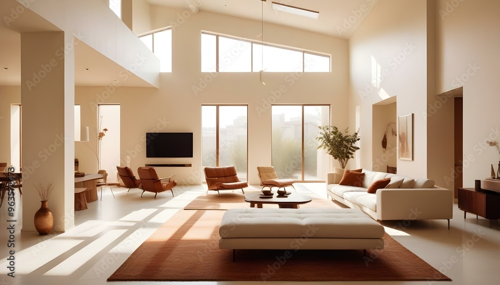 Photo interior modern design room 3d illustration Photo interior modern design room 3d illustration